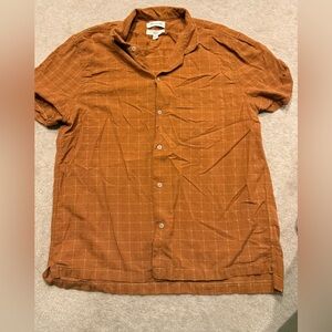 Madewell Men's Rust Checkered Button Down Shirt